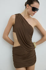 GLEAN DRESS BROWN