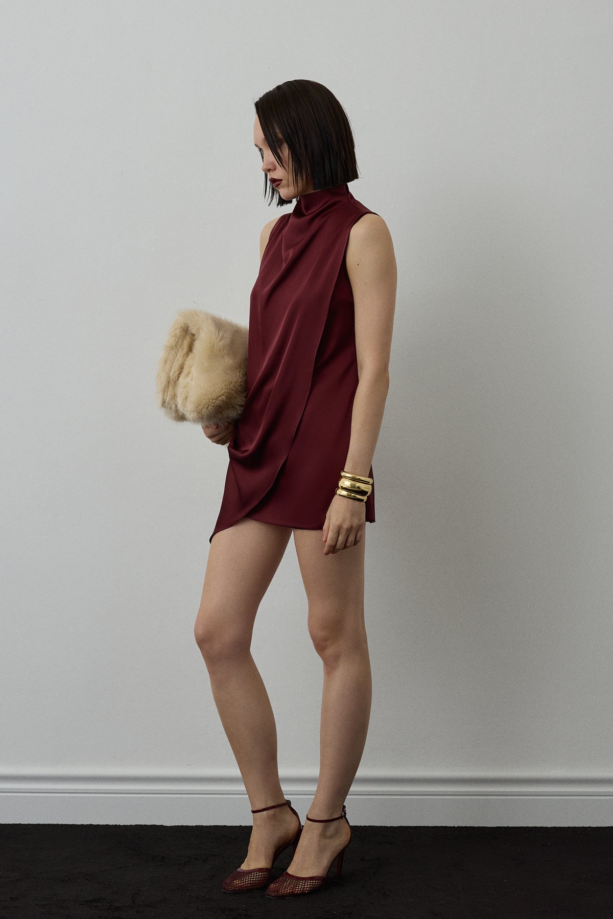 SIMOAS DRESS BURGUNDY