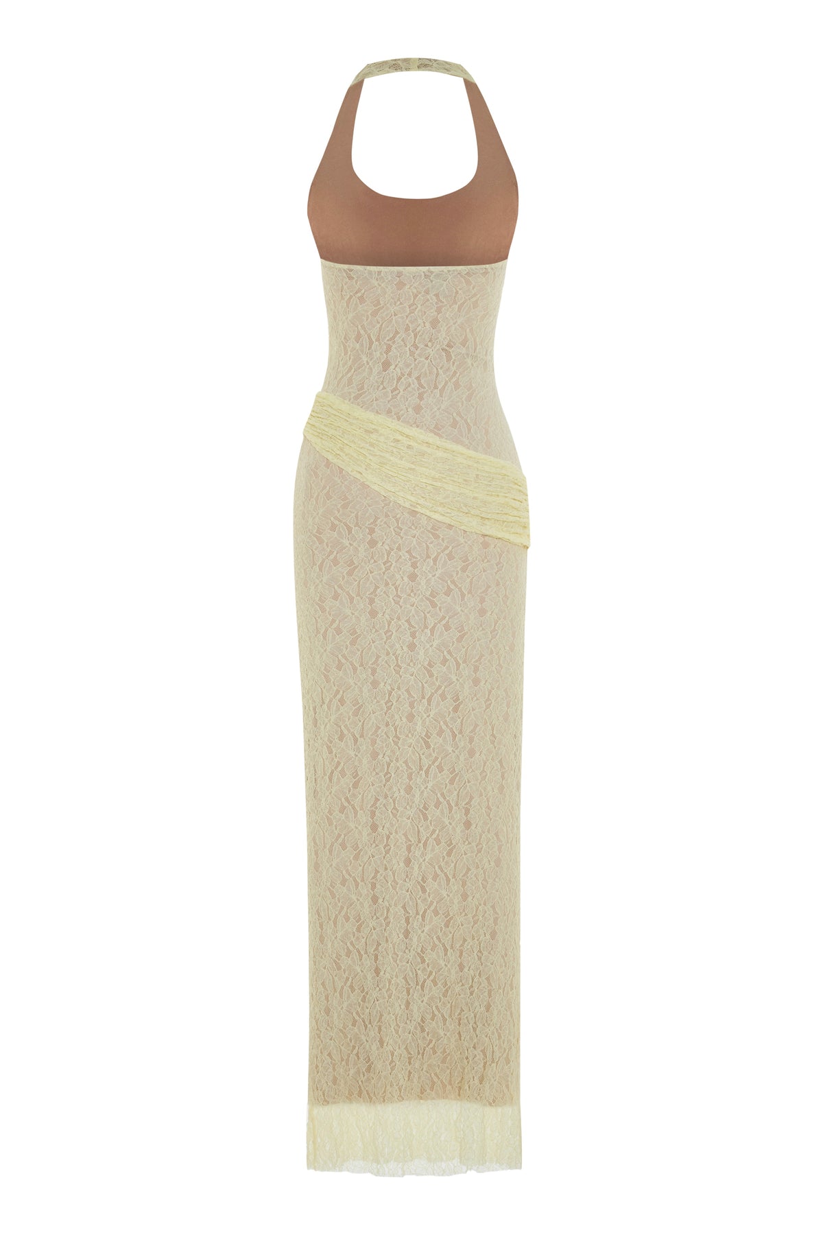 PEARLACE DRESS BUTTER YELLOW