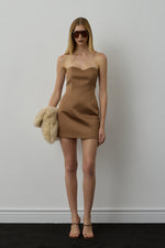 LIA DRESS CARAMEL BROWN