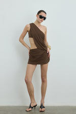 GLEAN DRESS BROWN