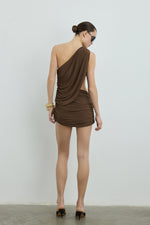 GLEAN DRESS BROWN