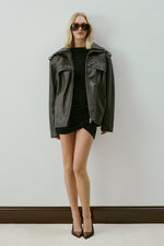 NOORIE LEATHER JACKET BROWN