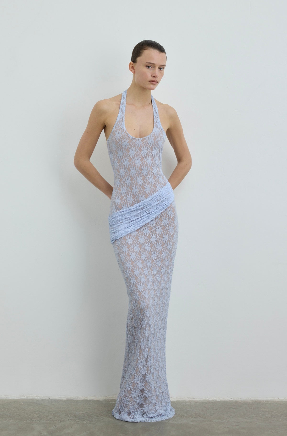 PEARLACE DRESS BLUE