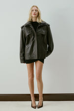 NOORIE LEATHER JACKET BROWN