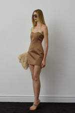 LIA DRESS CARAMEL BROWN