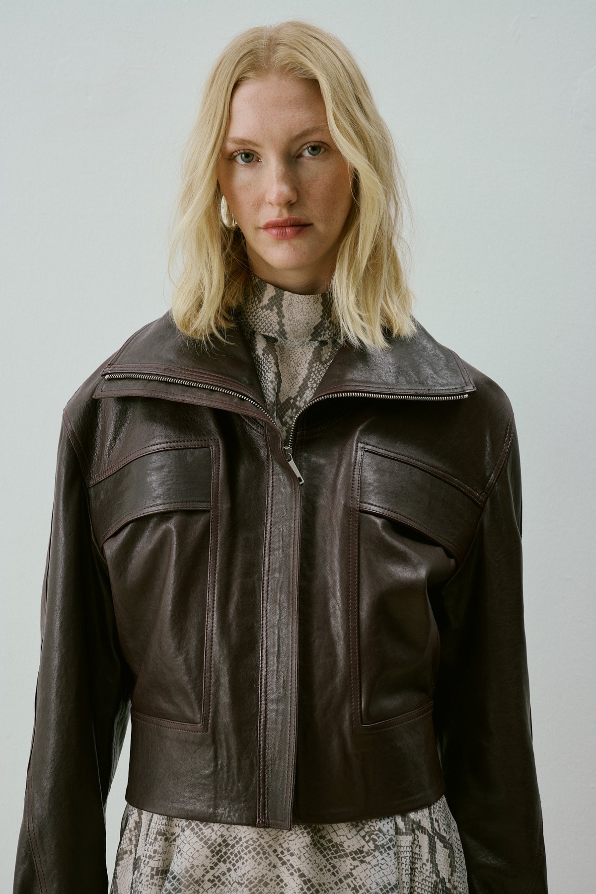 CADIE LEATHER JACKET BURGUNDY