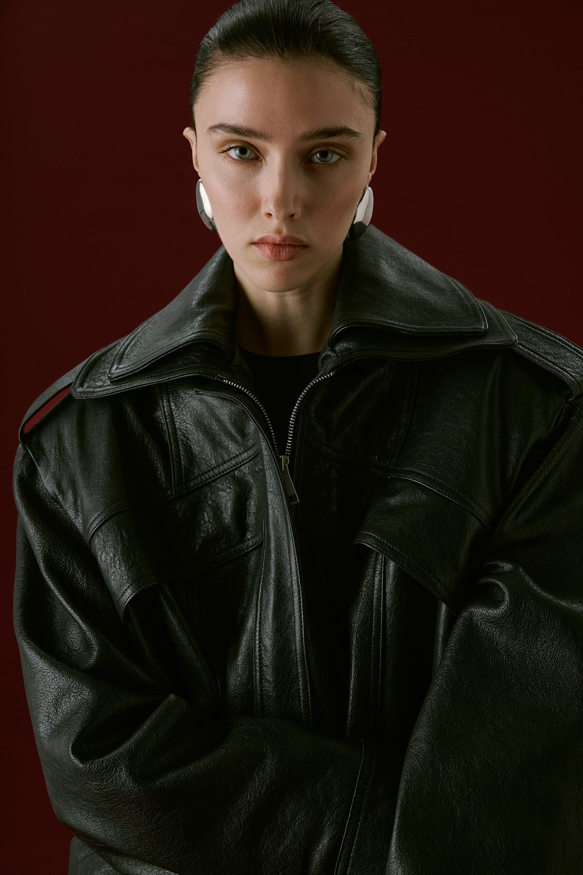 NOEMIE LEATHER JACKET BLACK