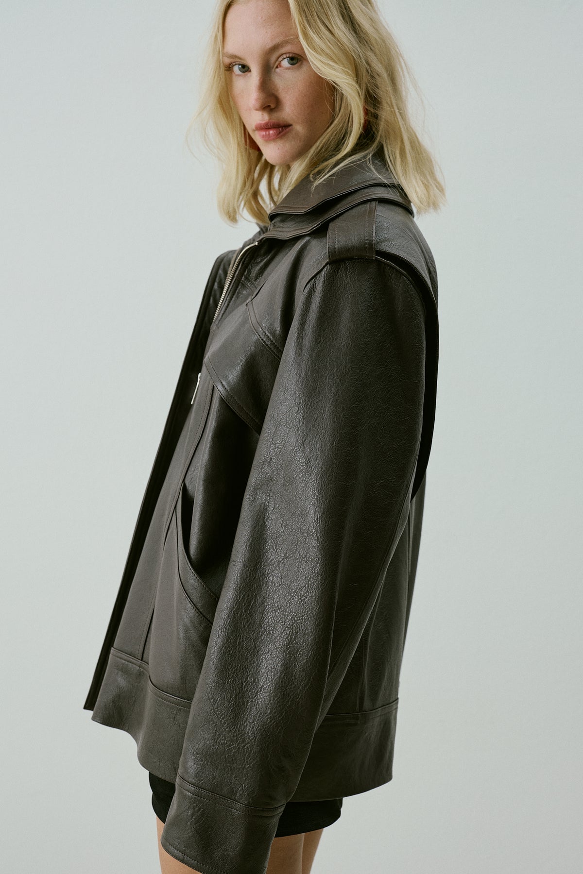NOORIE LEATHER JACKET BROWN
