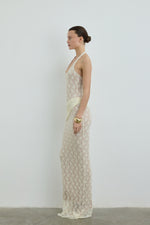 PEARLACE DRESS ECRU