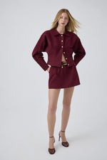 SCYLA SHORT SKIRT BURGUNDY