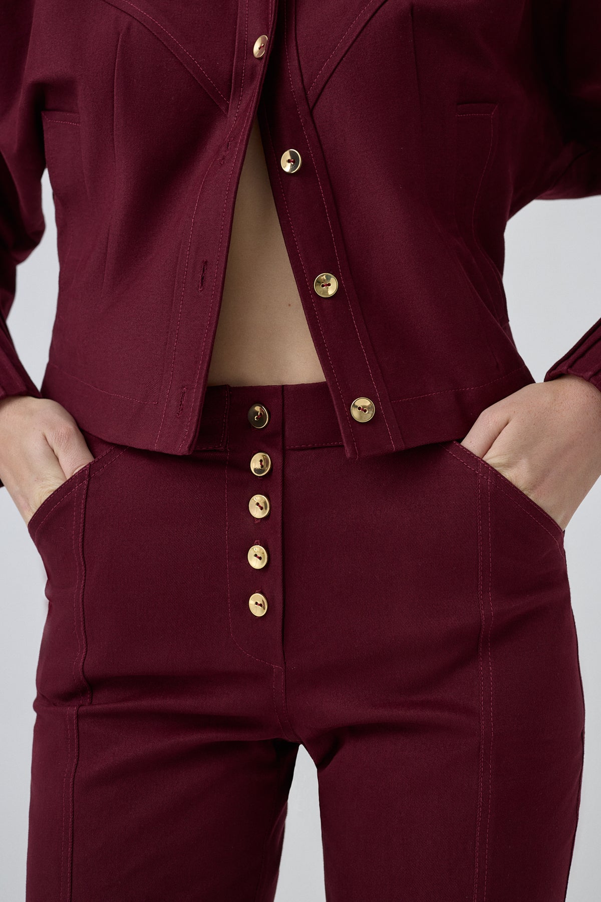 TAILLE TROUSERS BURGUNDY