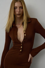LOEN DRESS BROWN