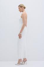 PEARLACE DRESS WHITE