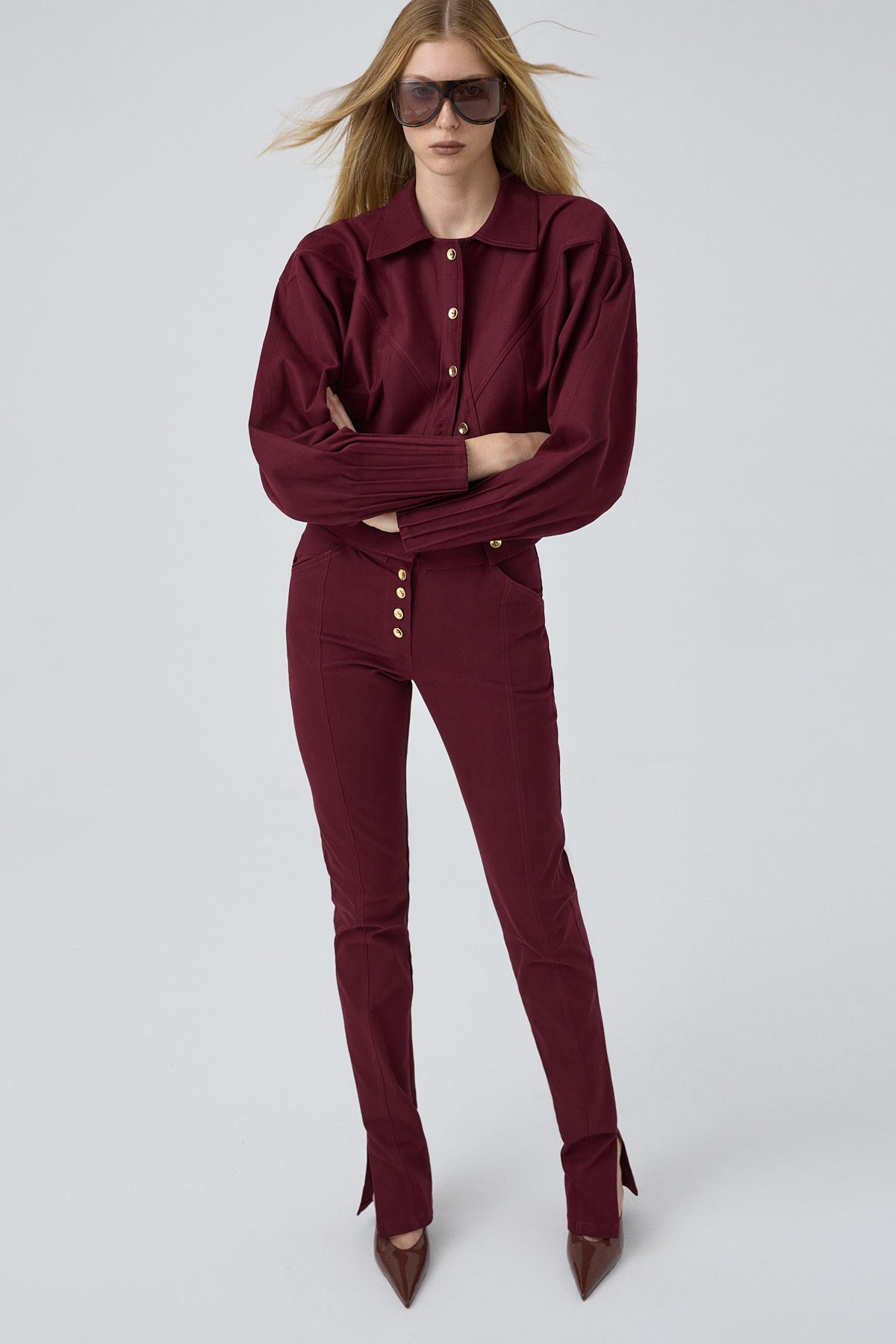 TAILLE TROUSERS BURGUNDY