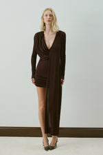 ELLON DRESS BROWN