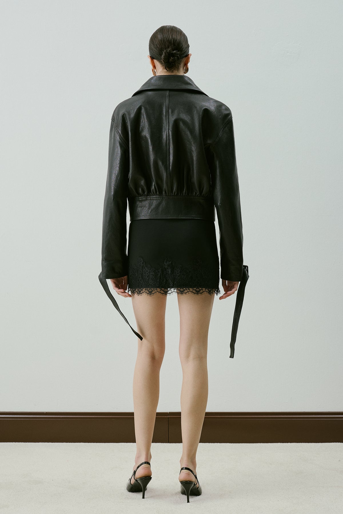 CADIE LEATHER JACKET BLACK