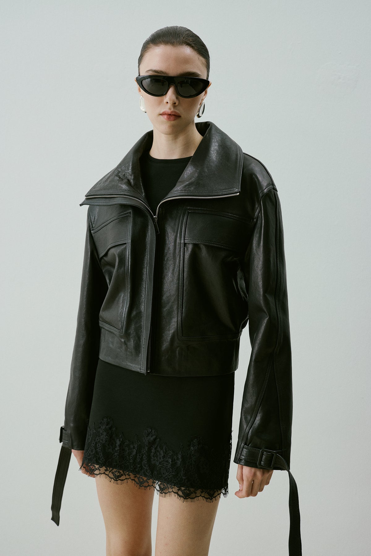 CADIE LEATHER JACKET BLACK