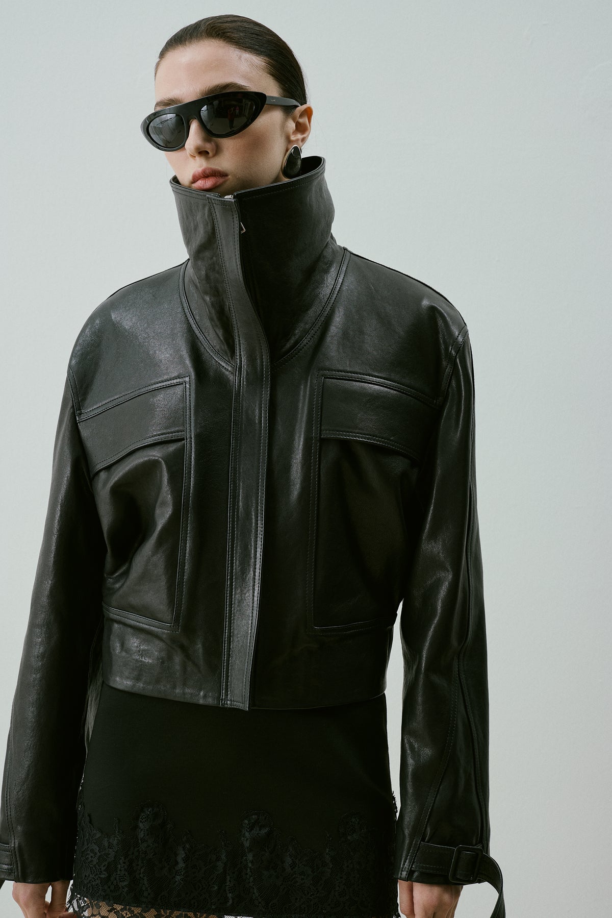 CADIE LEATHER JACKET BLACK